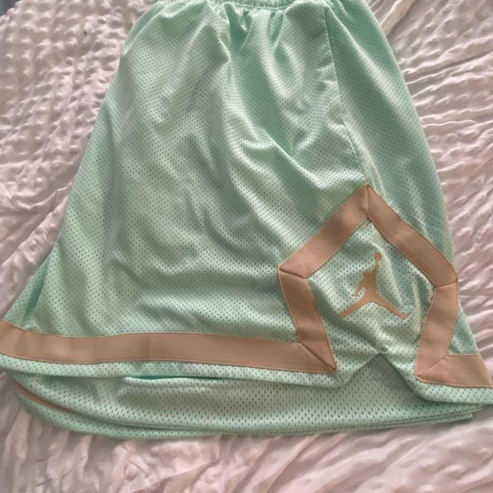 Jordan Green Asymmetrical Athletic Shorts Resort Wear
